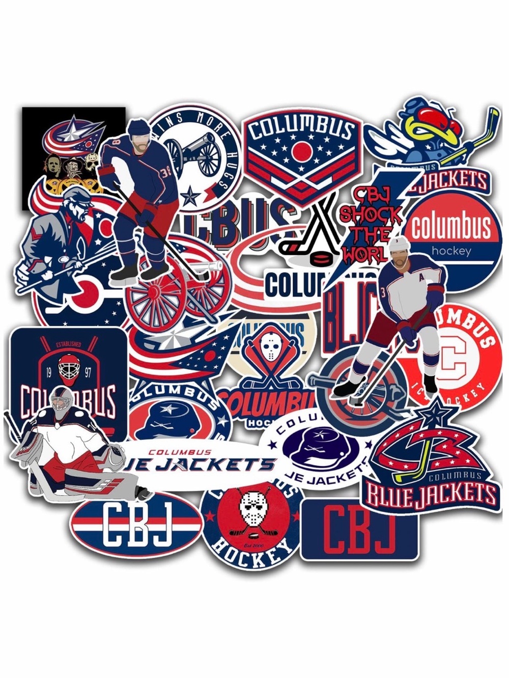 💞 New NHL Columbus Blue Jackets Hockey Scrapbook Sticker Pack